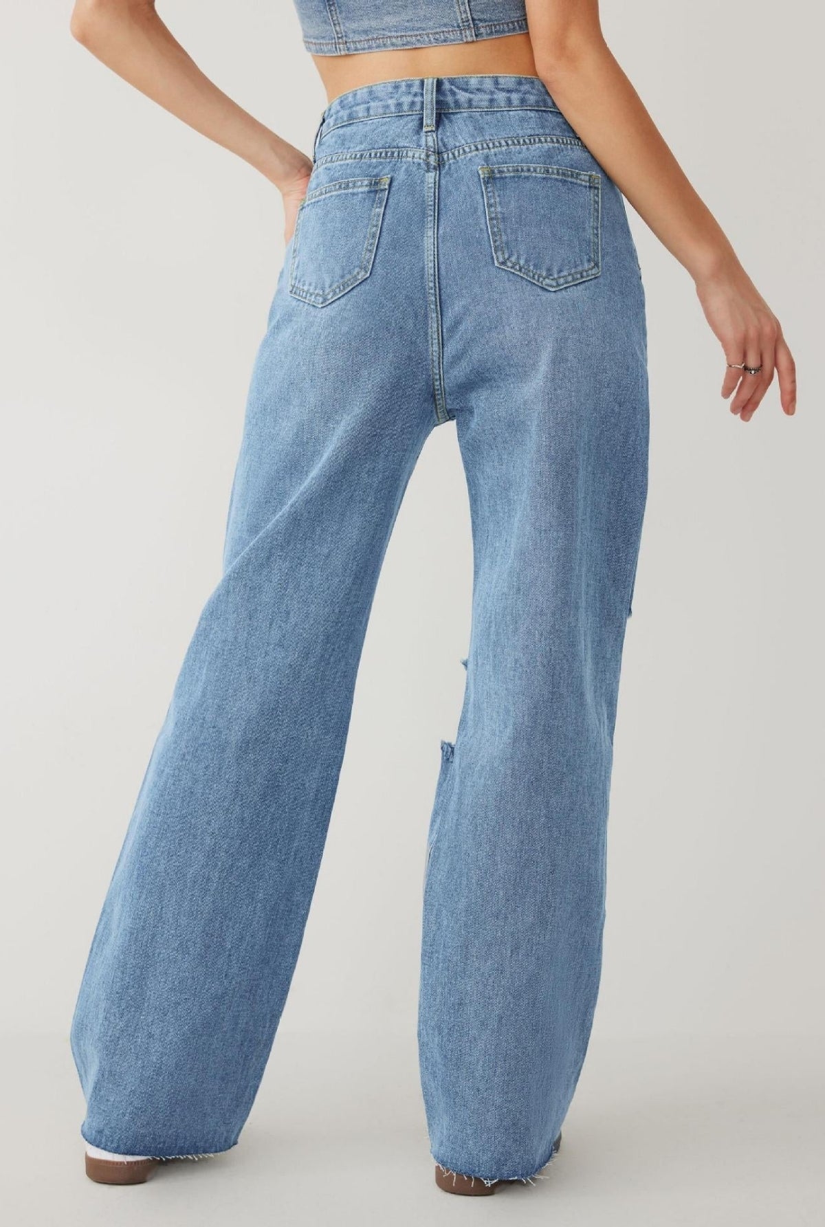 'Serena' Washed Loose Slim Straight Jeans