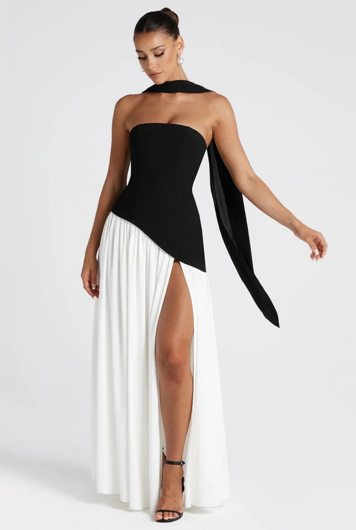 Magalie Maxi Dress - Black/White