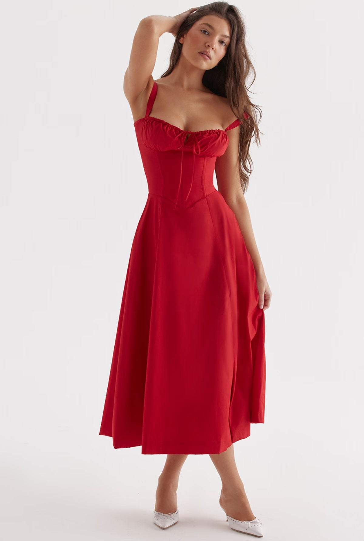 Eloisa Midi Dress - Red