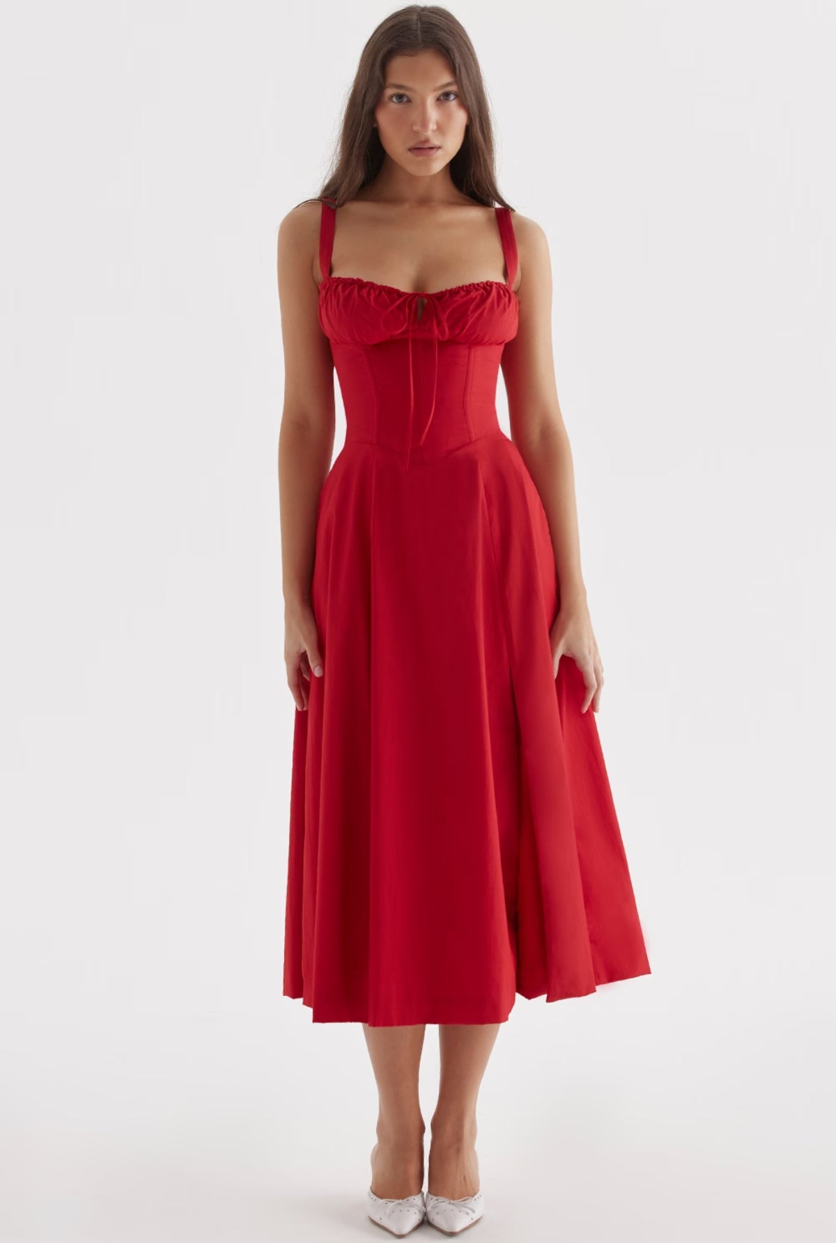 Eloisa Midi Dress - Red