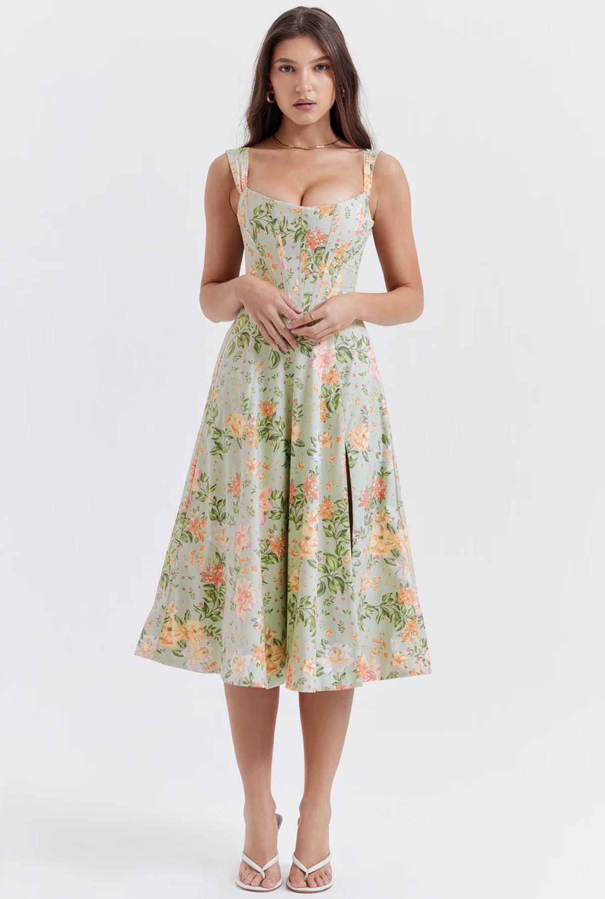 Amanda Jade Print Midi Dress