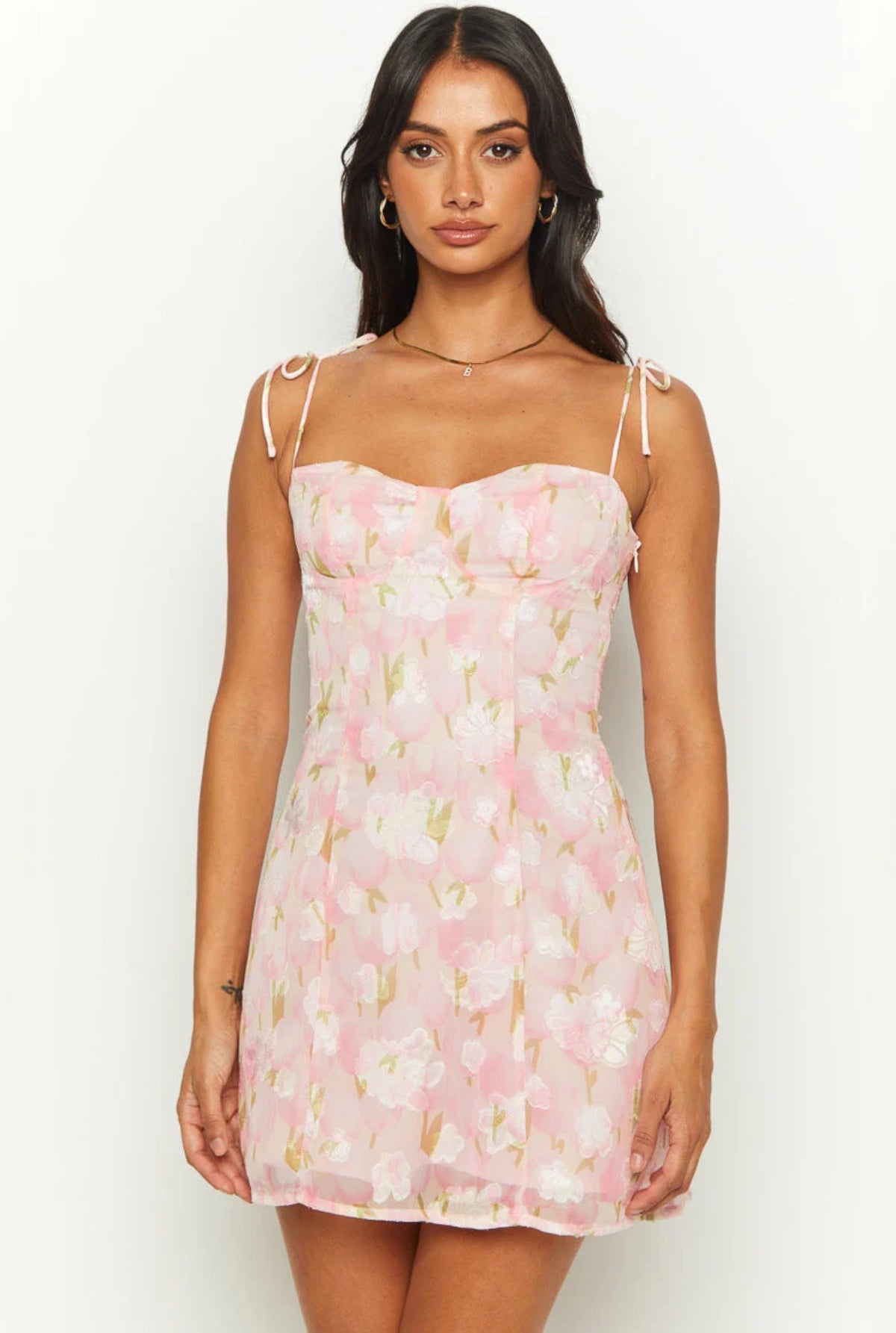 Jane Pink Floral Mini Dress