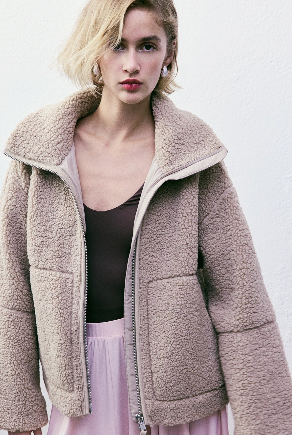 Cozy Teddy Fleece Jacket - Brown