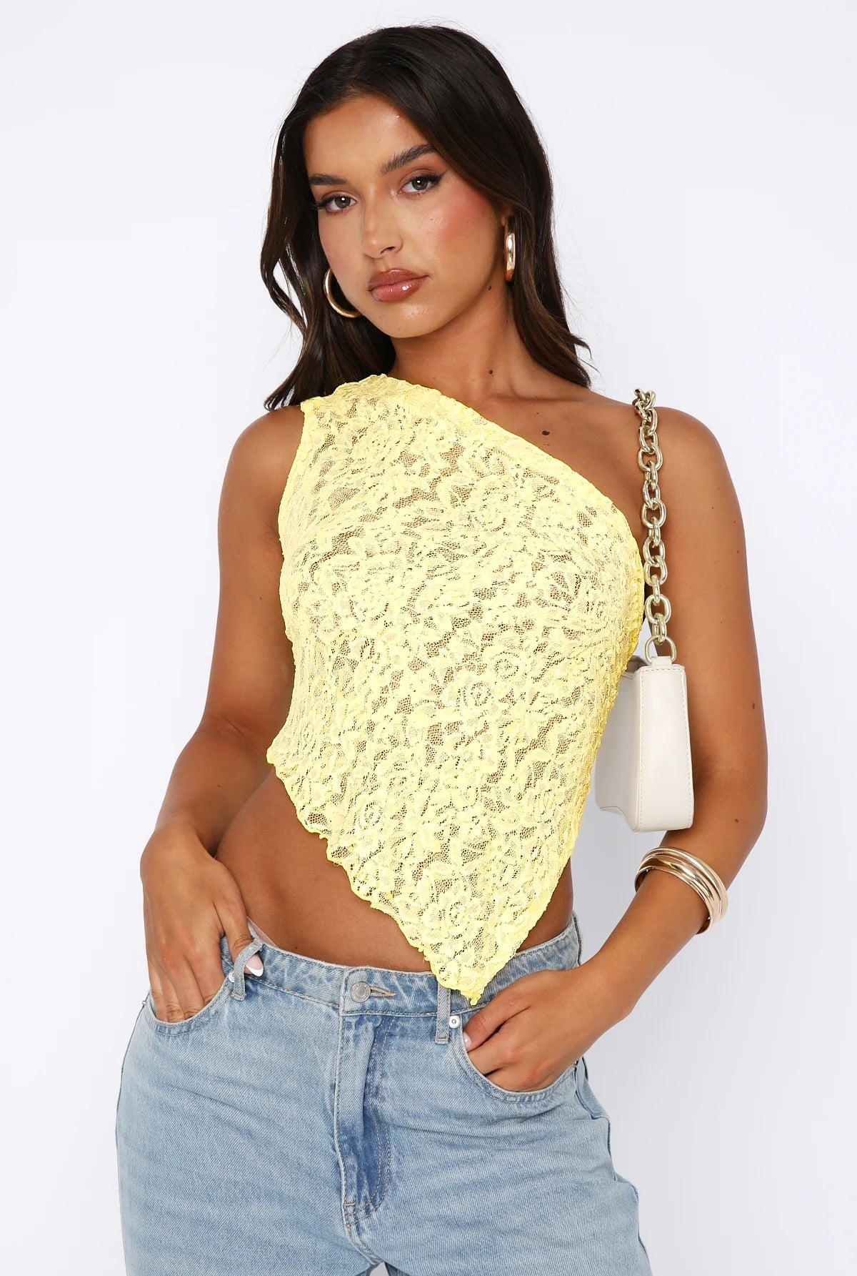 Sabrina Lace Top - Yellow