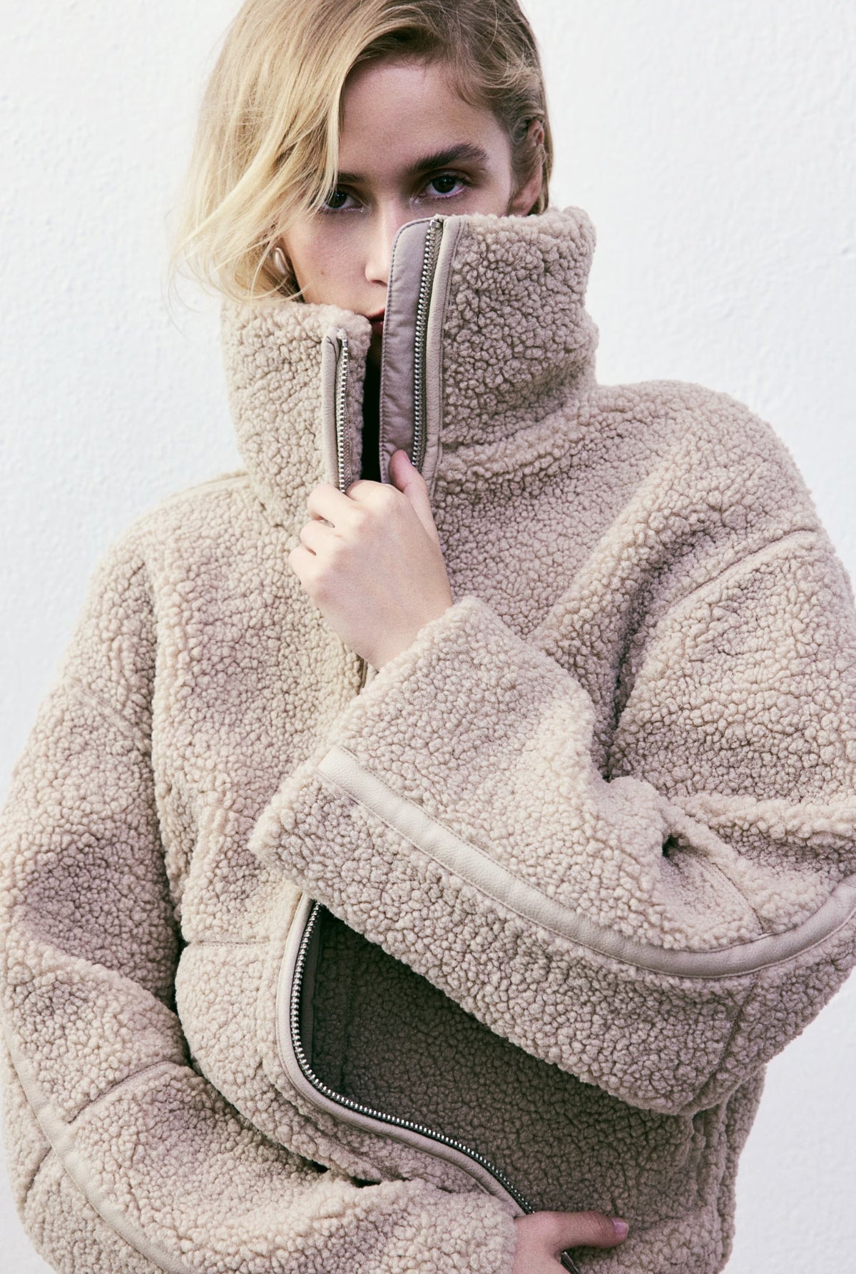 Cozy Teddy Fleece Jacket - Brown