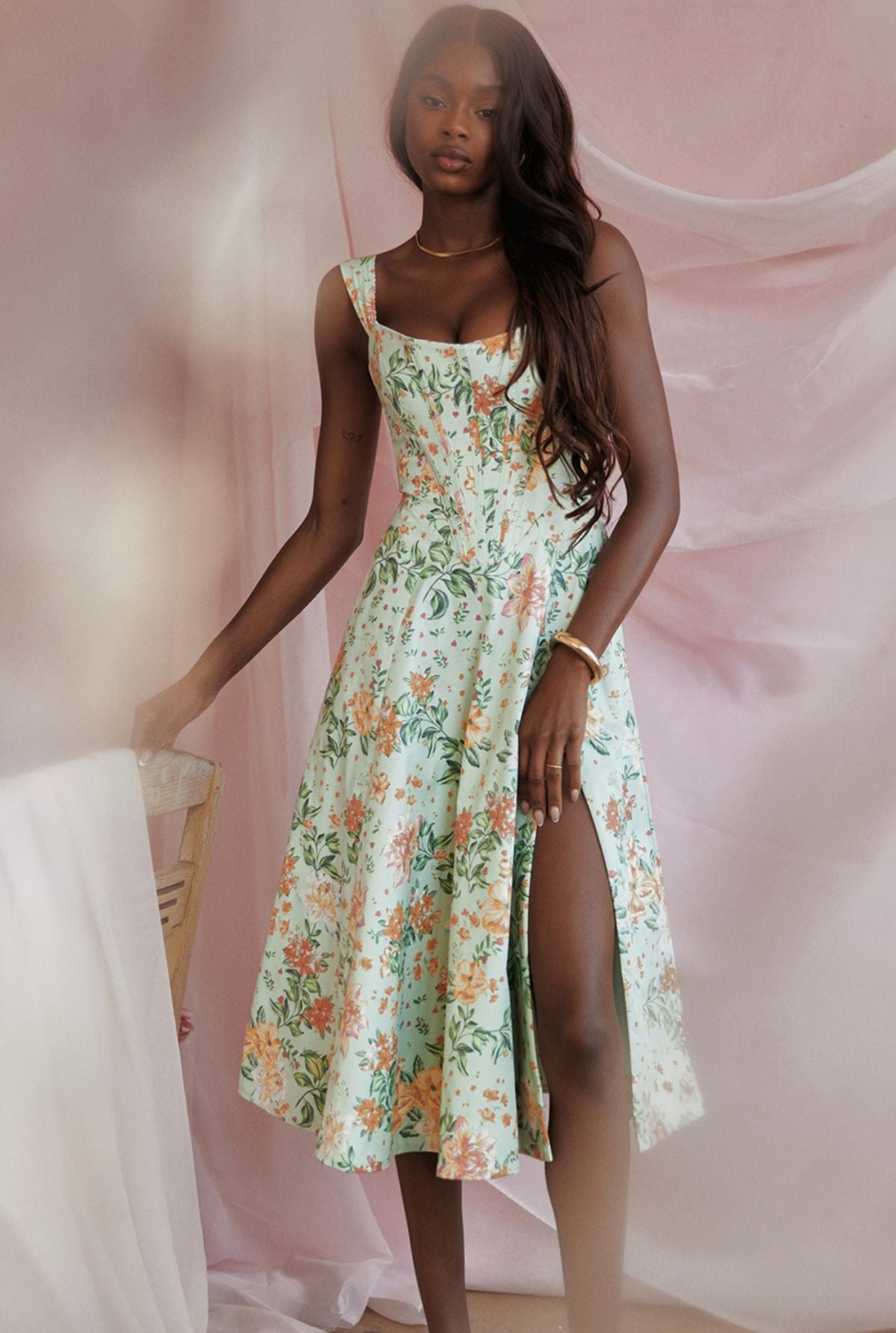 Amanda Jade Print Midi Dress