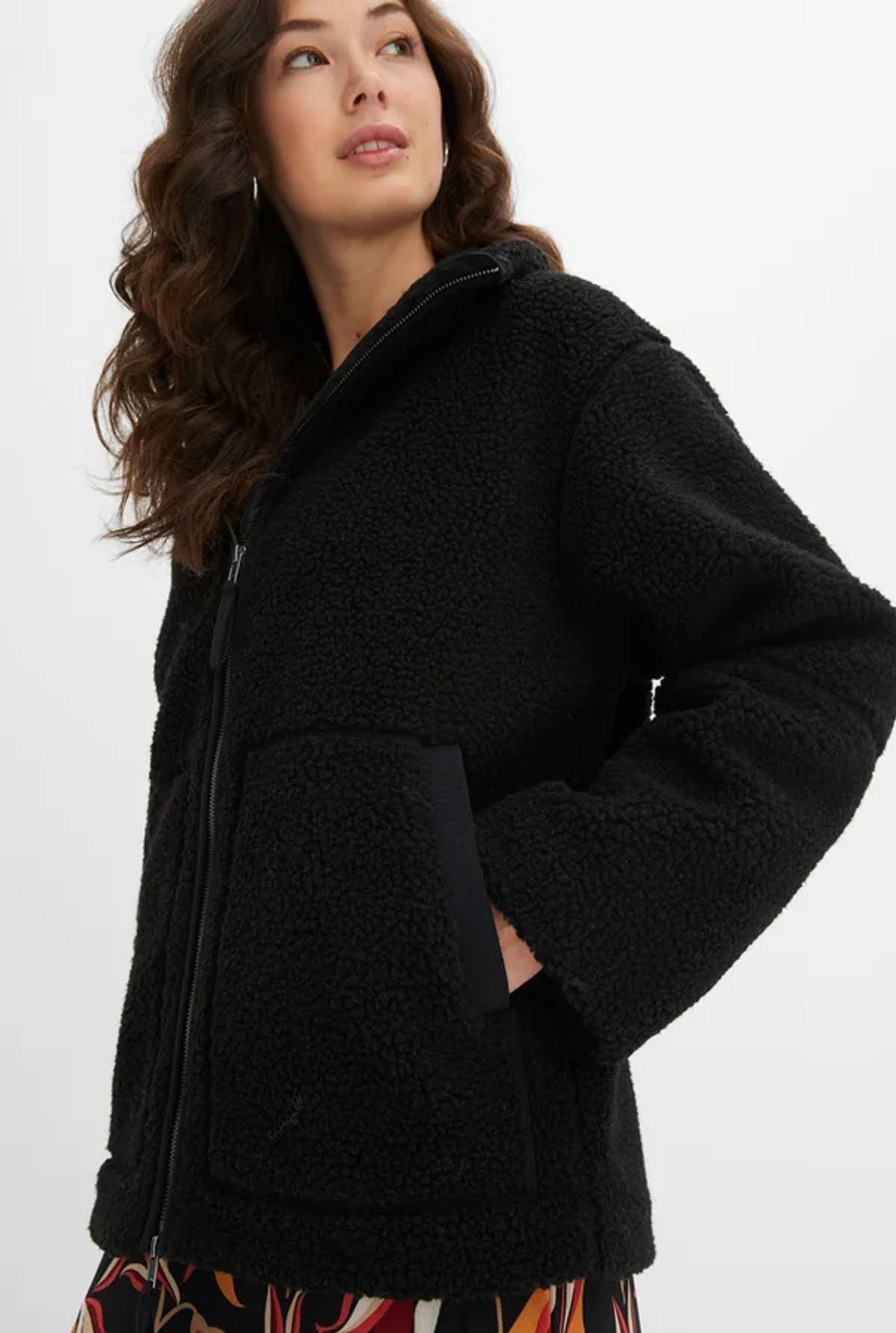 Cozy Teddy Fleece Jacket - Black
