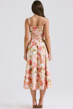 Carmelia Pink Print Midi Dress