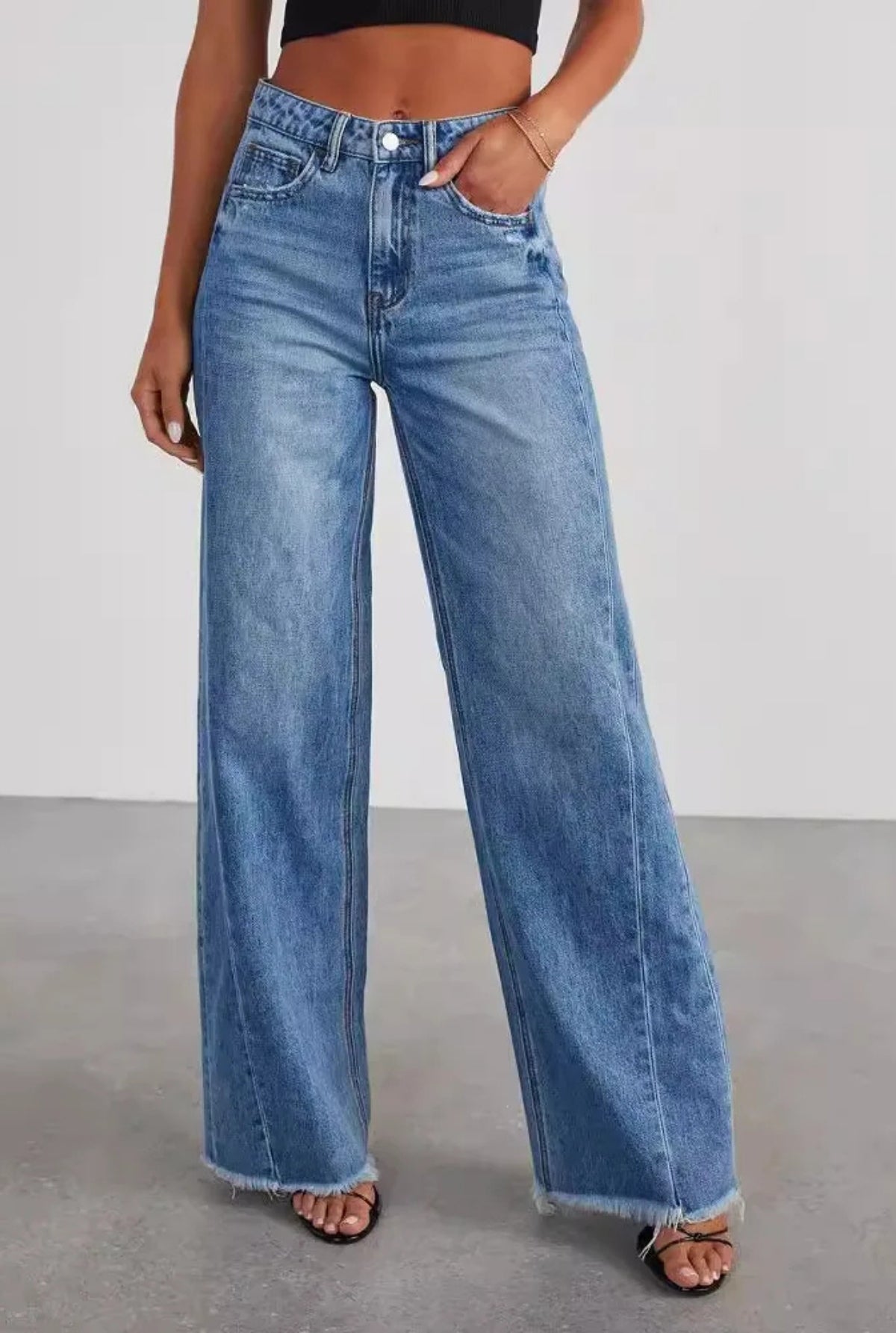 'Delilah' Loose Casual Straight Wide Jeans