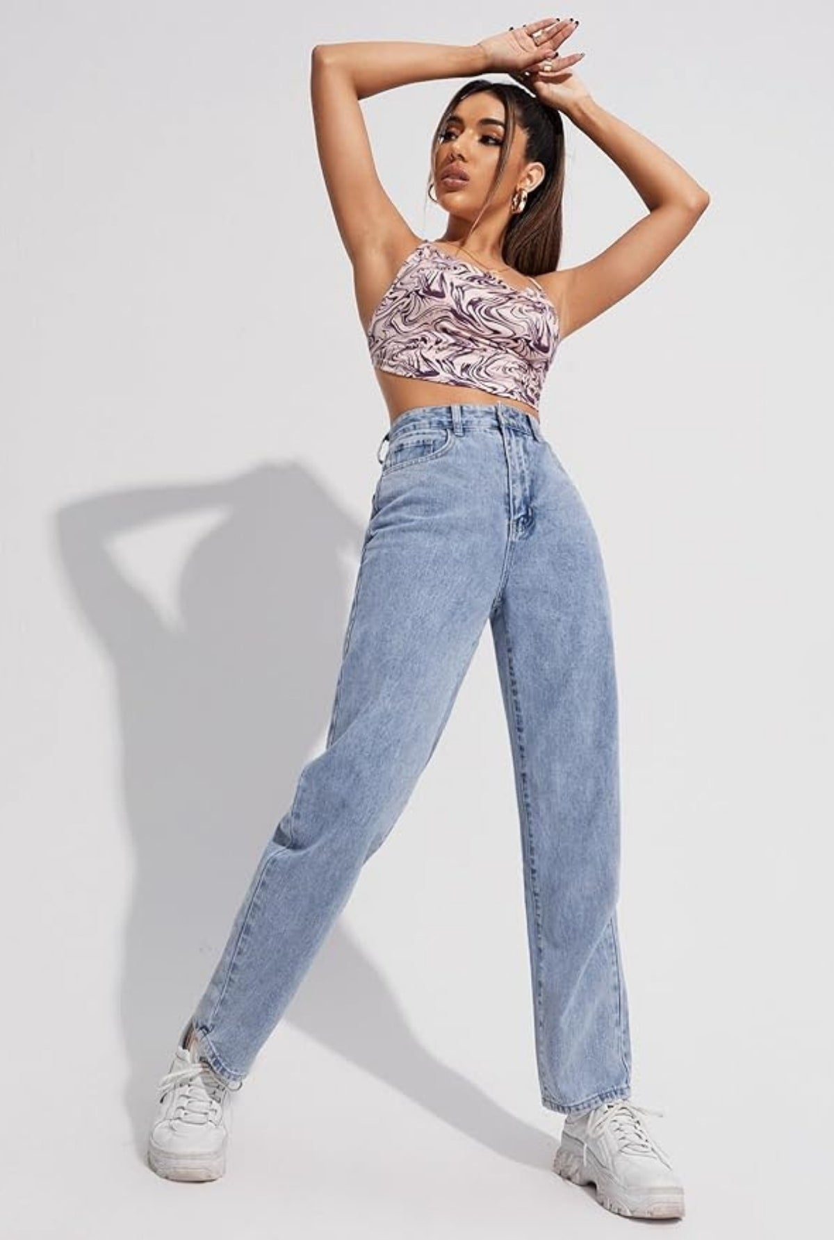 'Camryn' Straight High Waist Loose Fit Denim