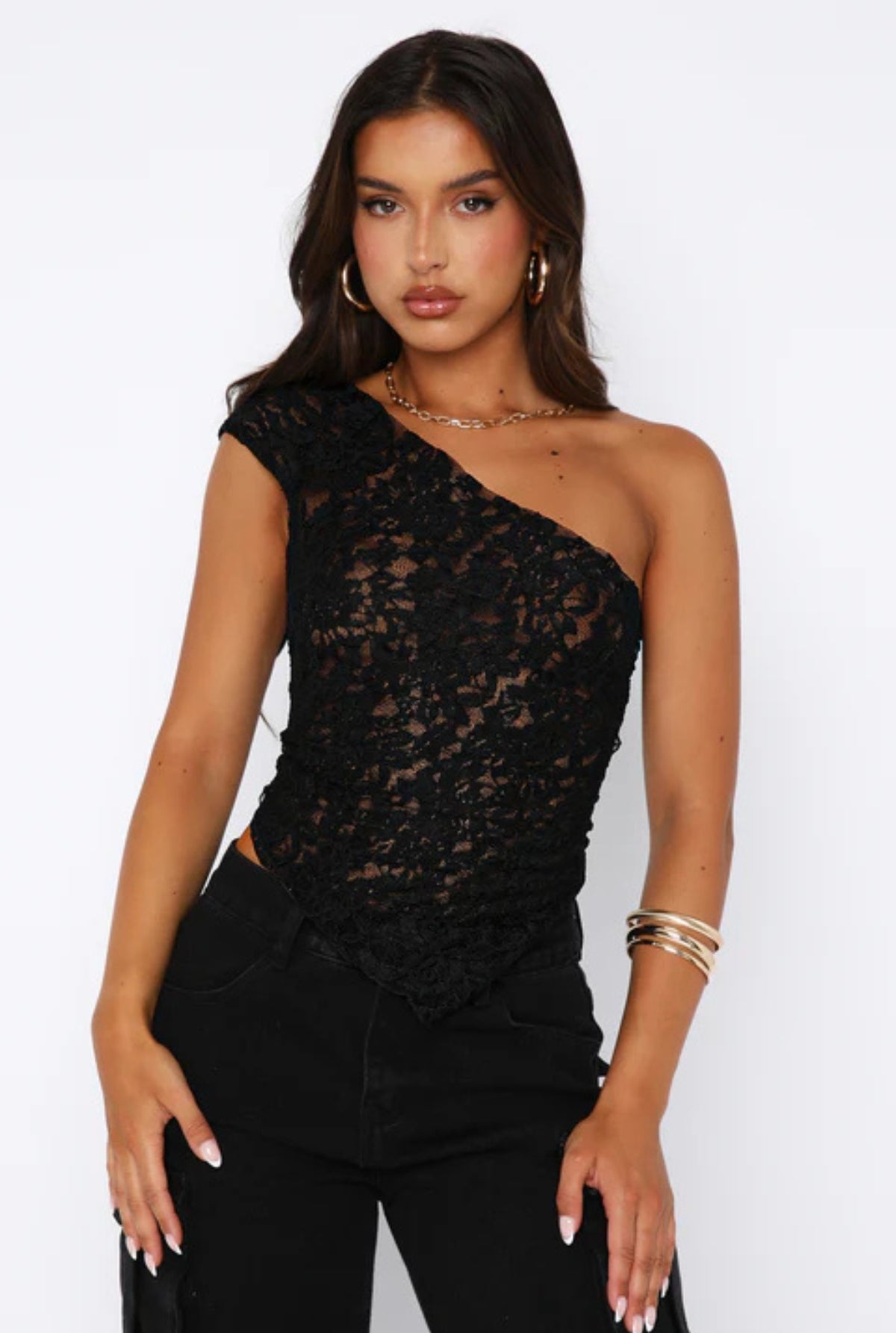 Sabrina Lace Top - Black