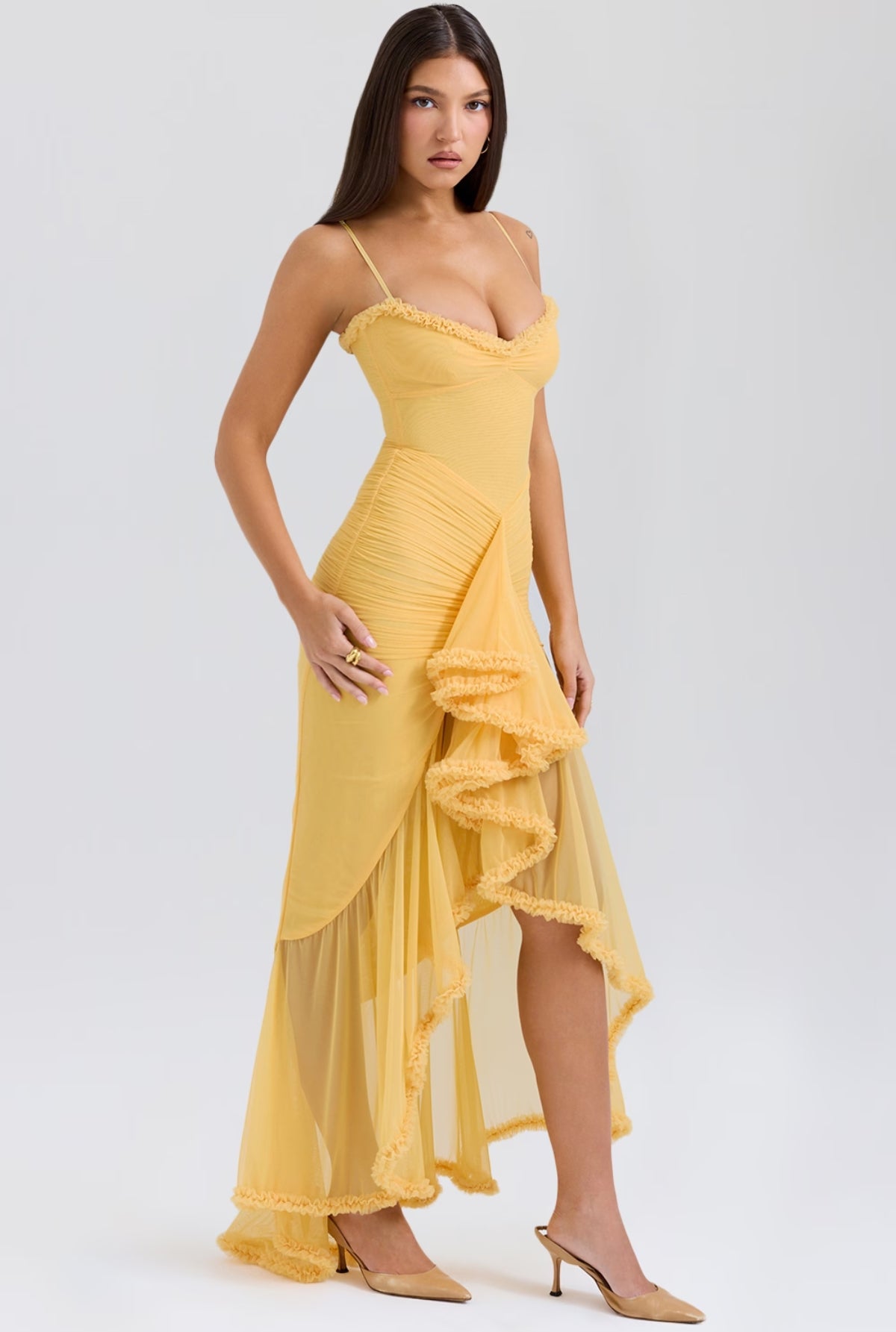 Jude Maxi Dress - Ruffled Apricot