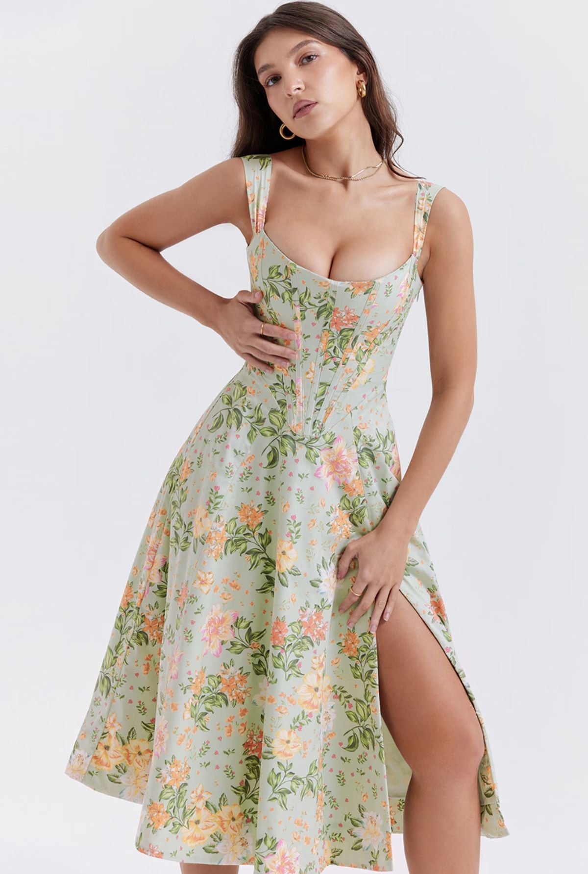 Amanda Jade Print Midi Dress