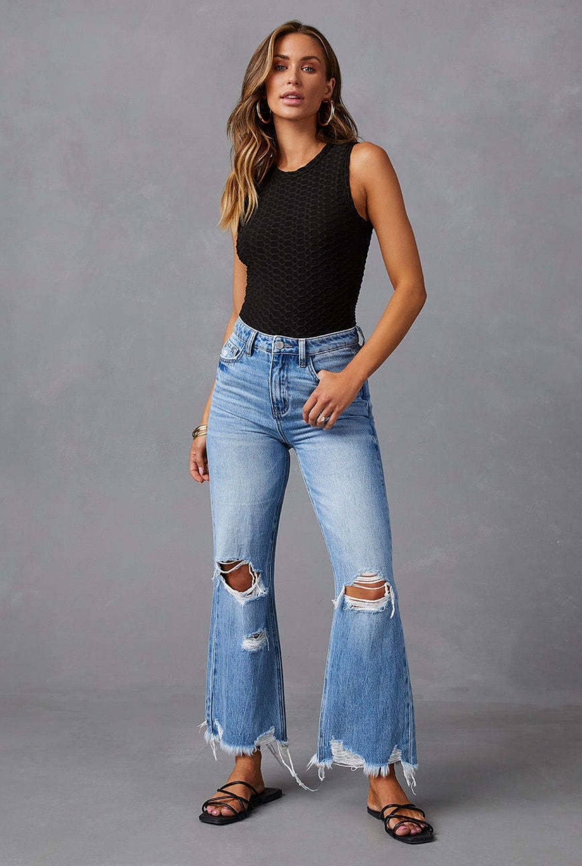 'Storm' High-Waisted Vintage Loose-Fit Ripped Jeans