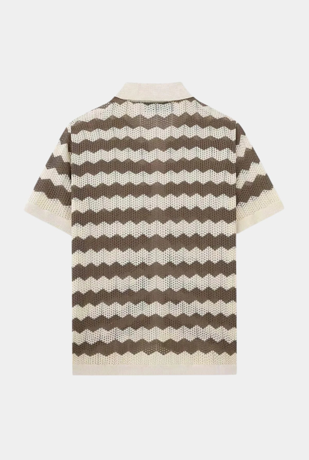 Knit retro collar shirt - Brown