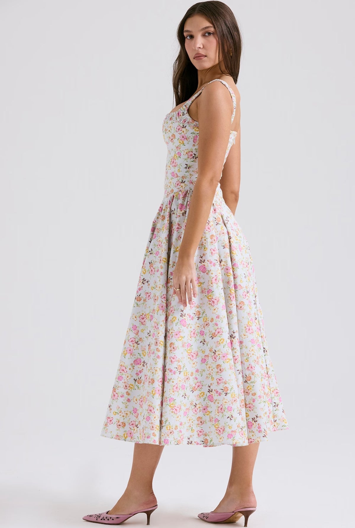 Dorotha Blue Meadow Print Midi Dress