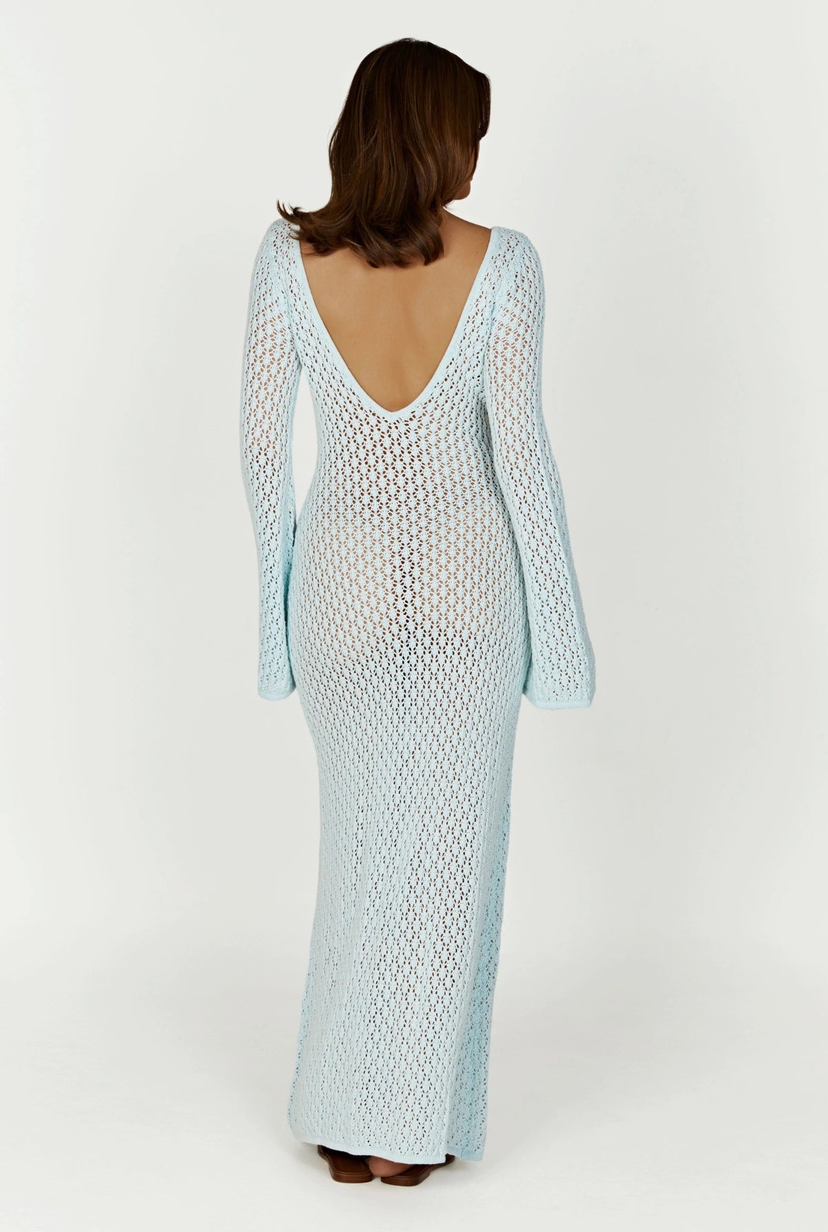 Kaylee Crochet Maxi Dress - Blue