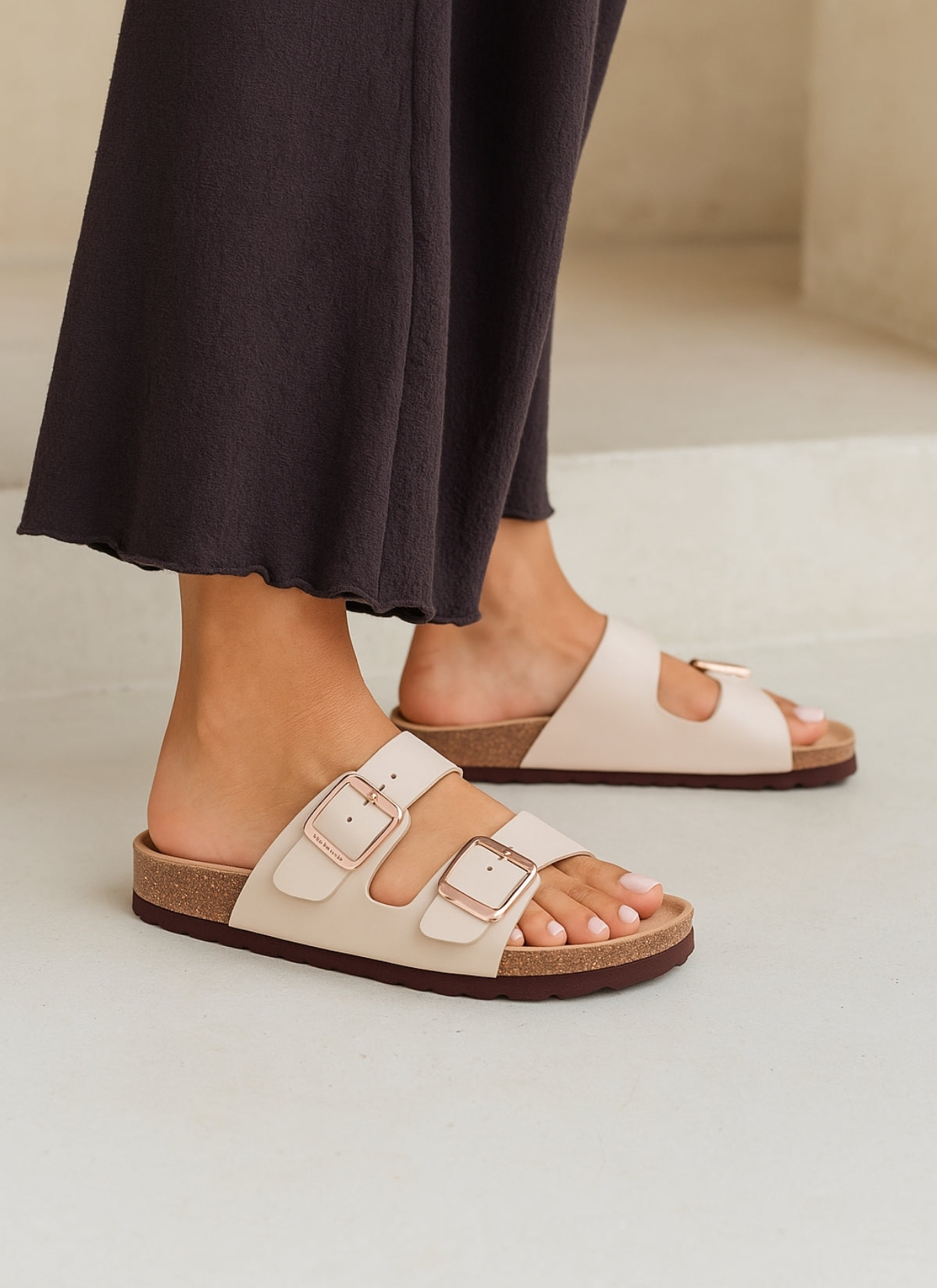 Cork Aloha Sandal - Stone