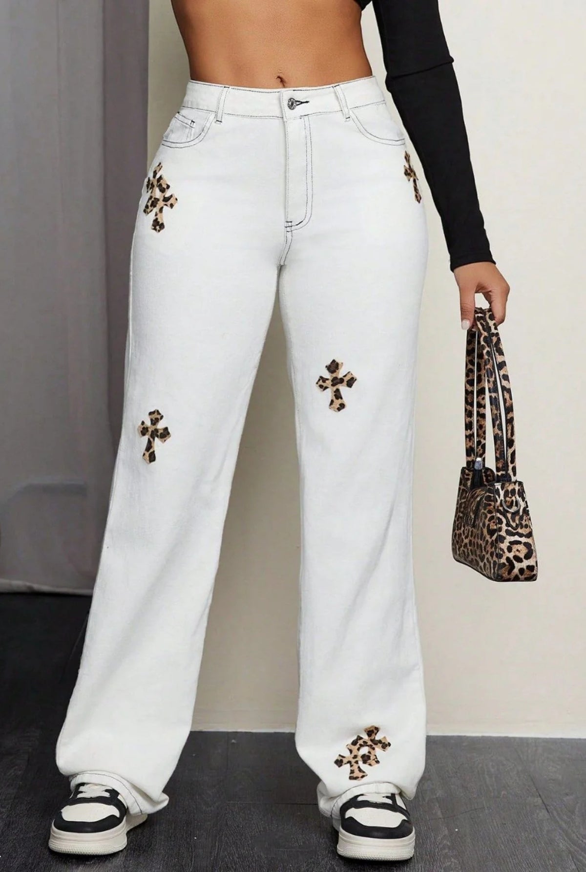 'Reign' Mid Waisted Straight Wide Leg Jeans